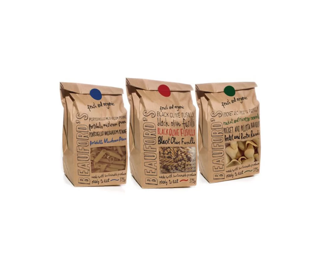 Pasta Beaufords Organic Brown Packaging