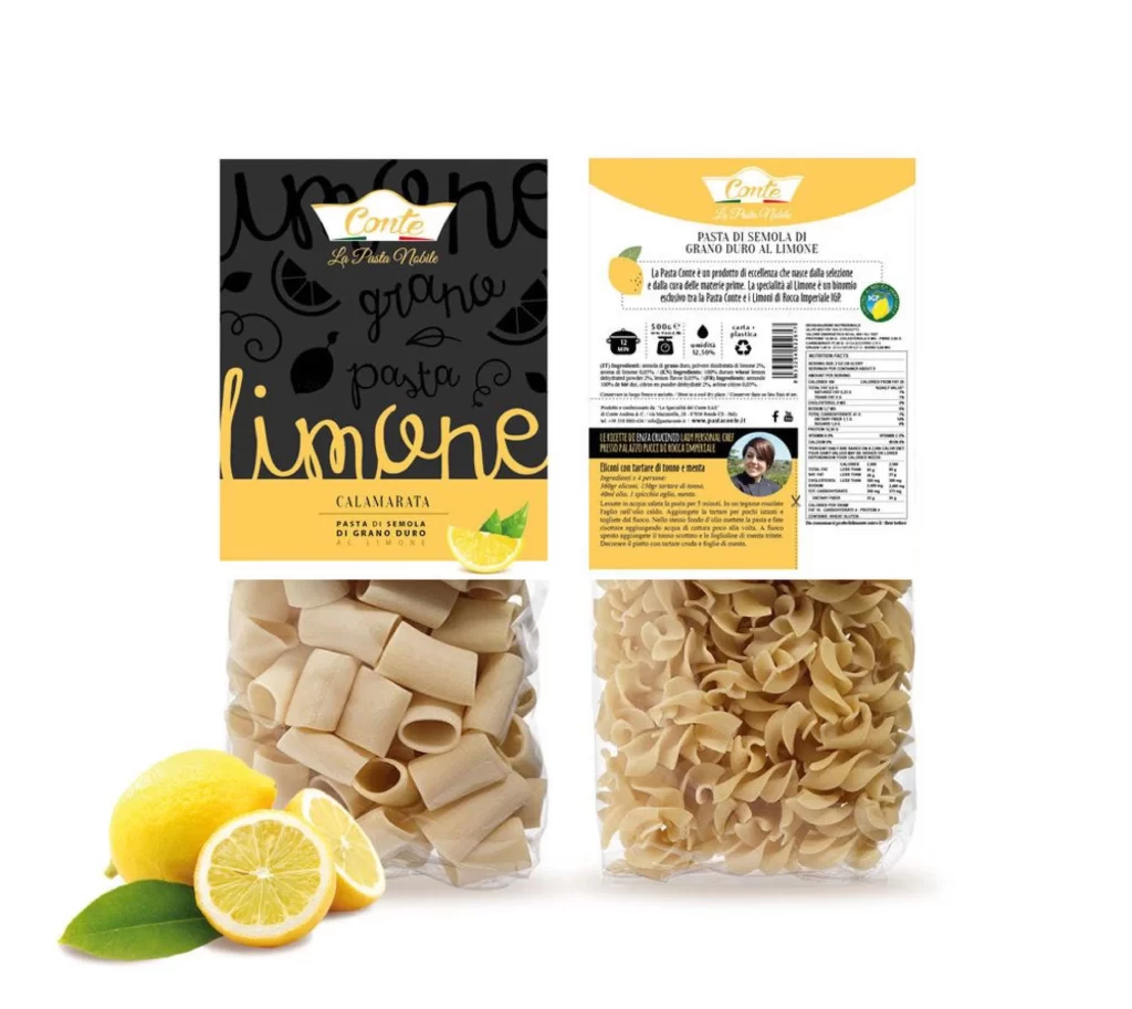 Pasta Calamarata Conte Yellow Black Lemon