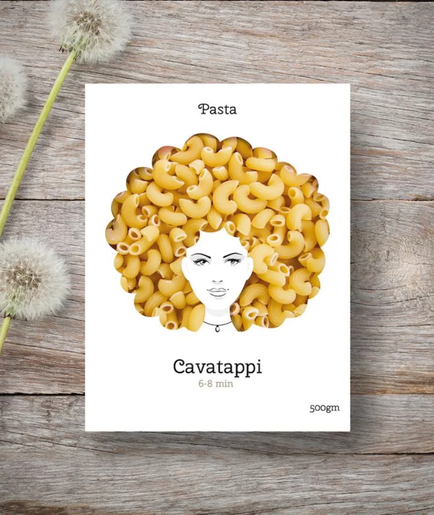 Pasta Cavatappi Yellow White Creative