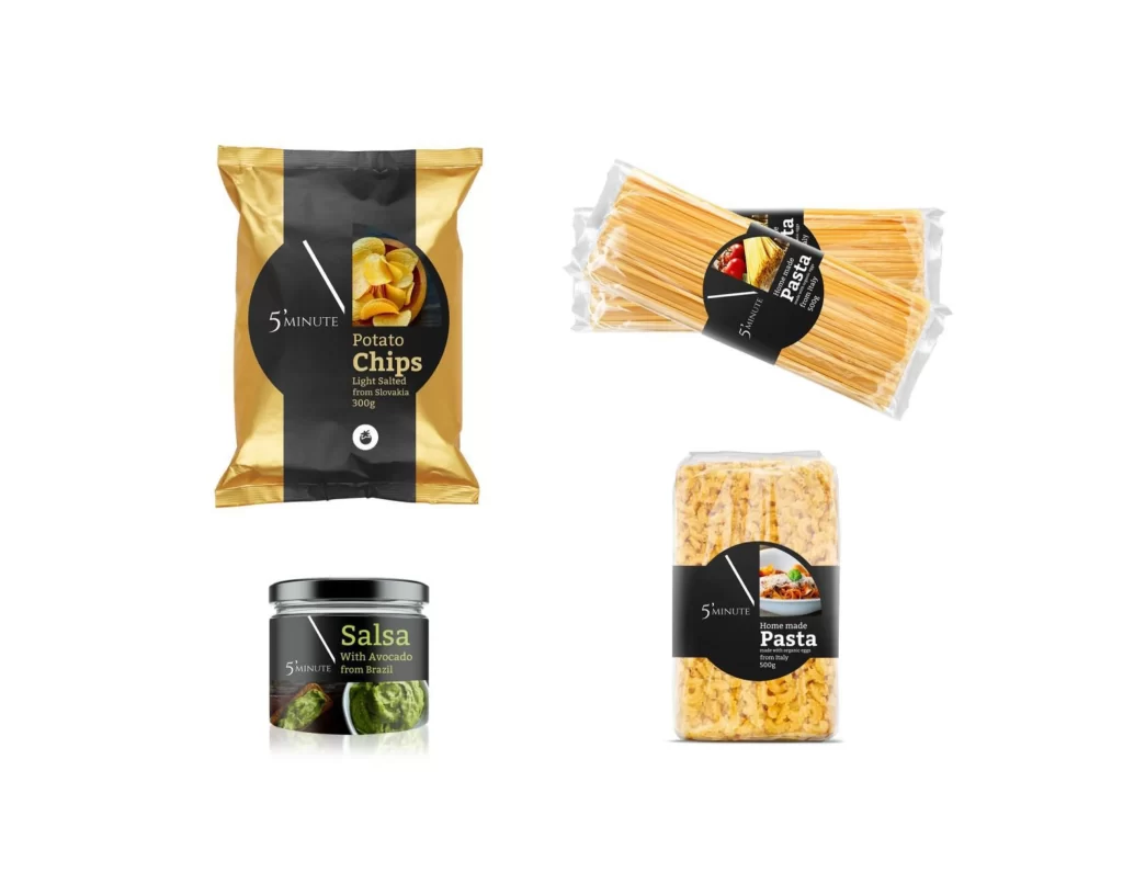 Pasta Chips Salsa Modern Black Gold