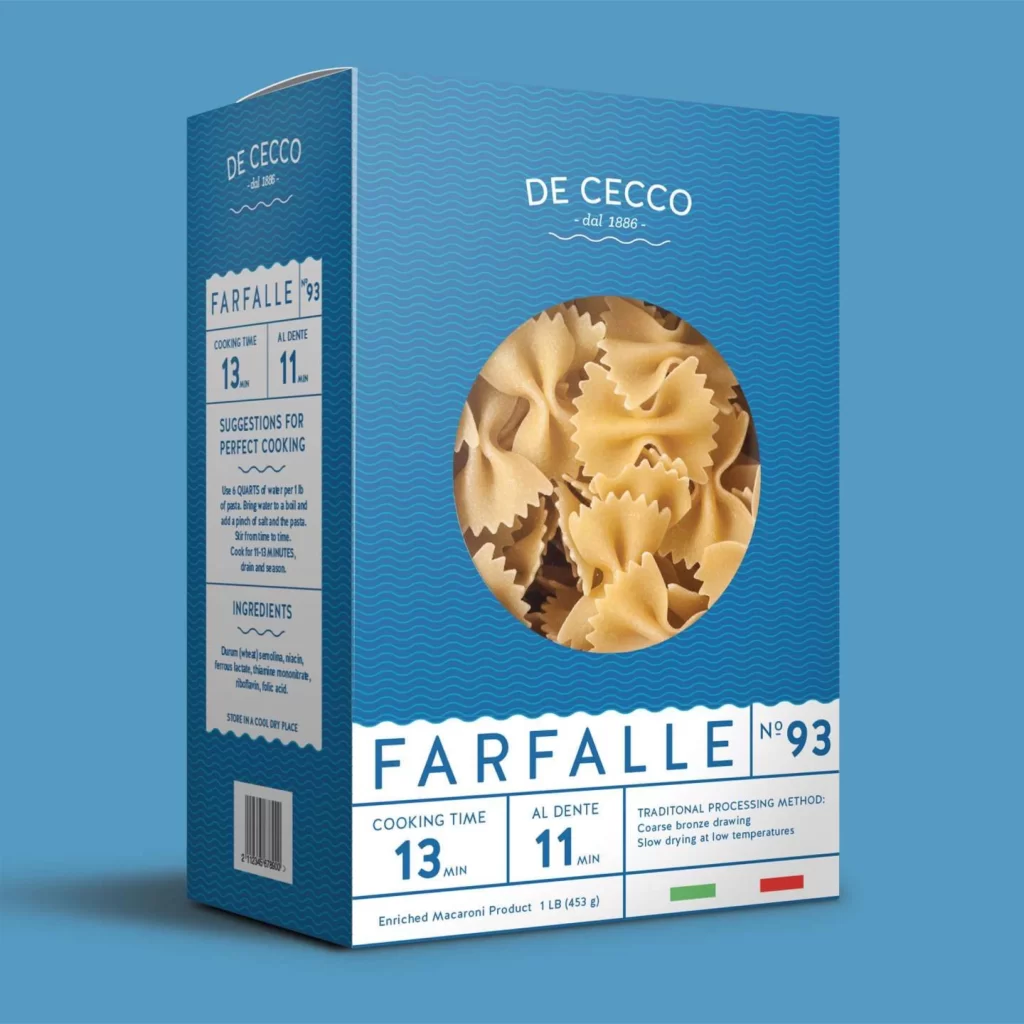 Pasta De Cecco Blue White Minimalist Photo