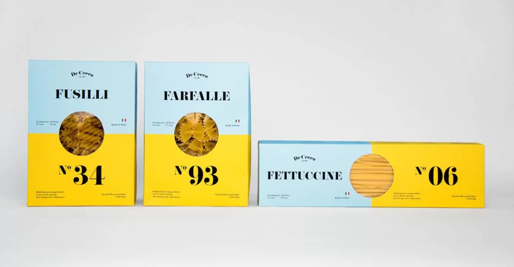 Pasta De Cecco Yellow Blue Minimalist Typography