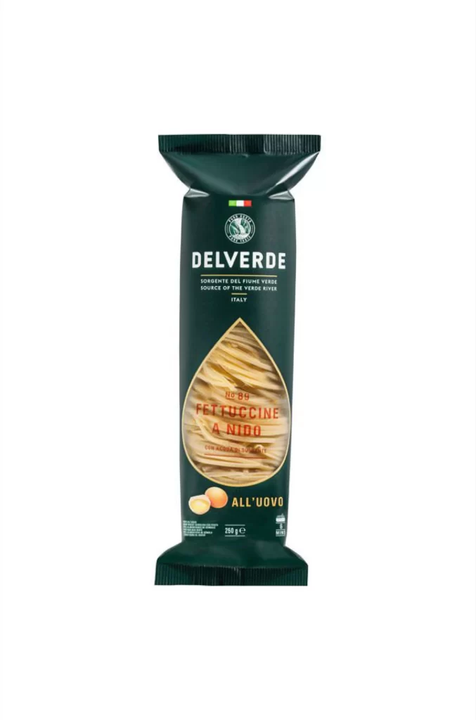 Pasta Delverde Green Yellow Modern Typography