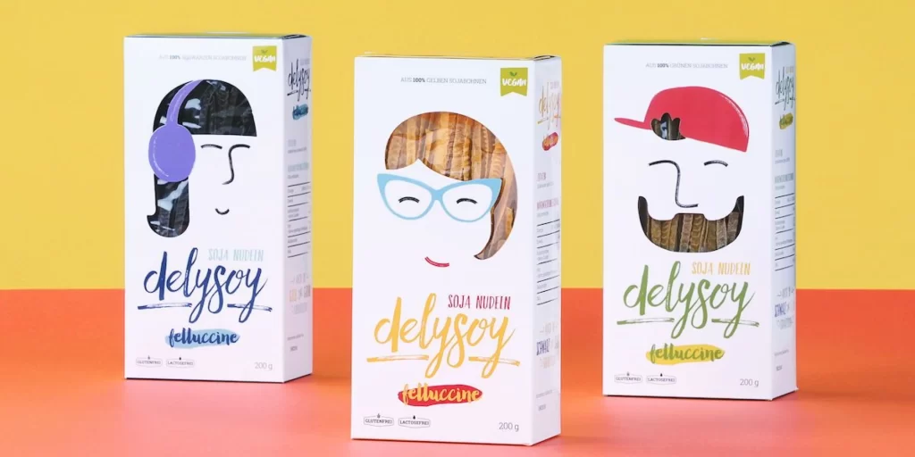 Pasta Delysoy Soya Nudeln Illustration Colorful
