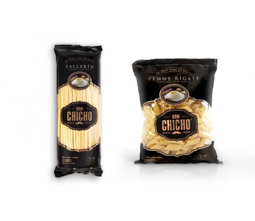 Pasta Don Chicho Black Gold Vintage Illustration