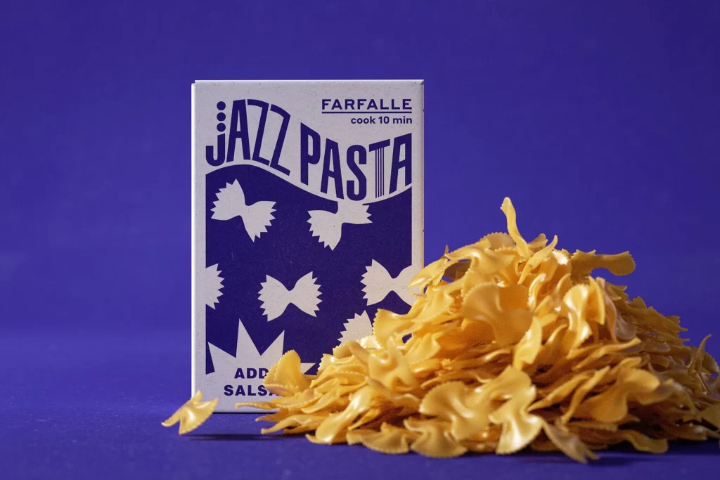 Pasta Farfalle Jazz Blue White