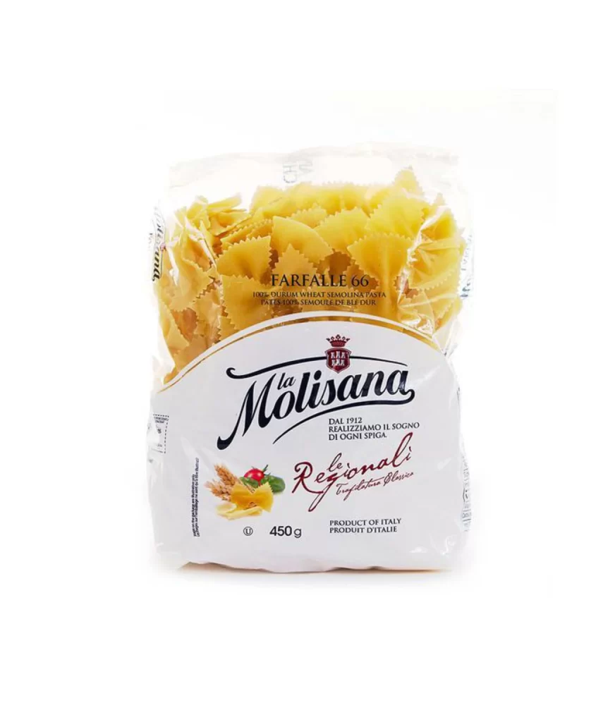 Pasta Farfalle Molisana Yellow White Typography