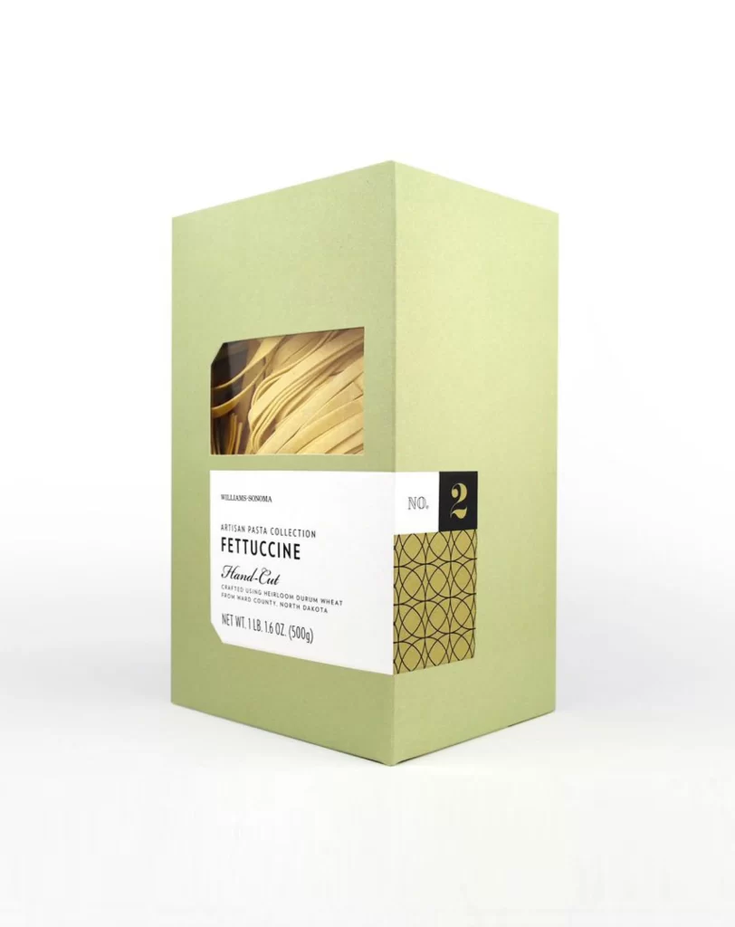 Pasta Fettuccine Hand-cut Olive Green Gold Black