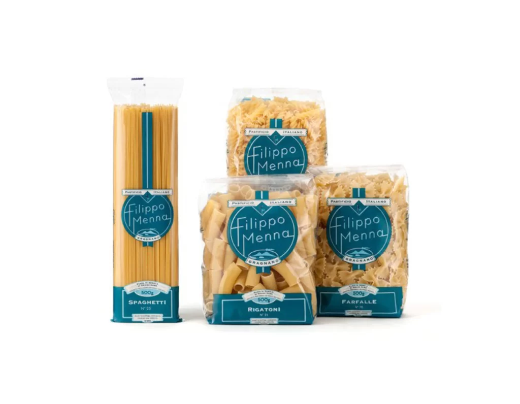 Pasta Filippo Menna Teal Blue Modern Typography
