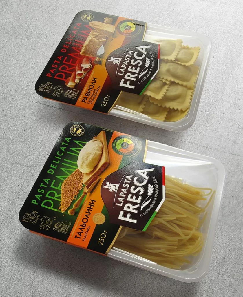 Pasta Fresh Packaging Black Orange