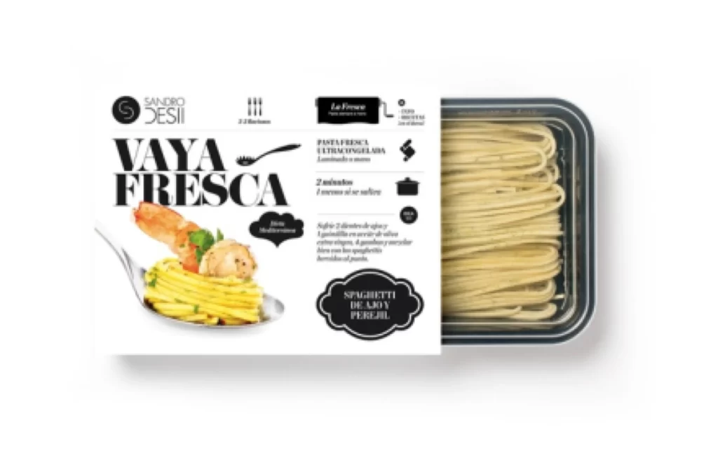 Pasta Fresh Packaging Black White Modern