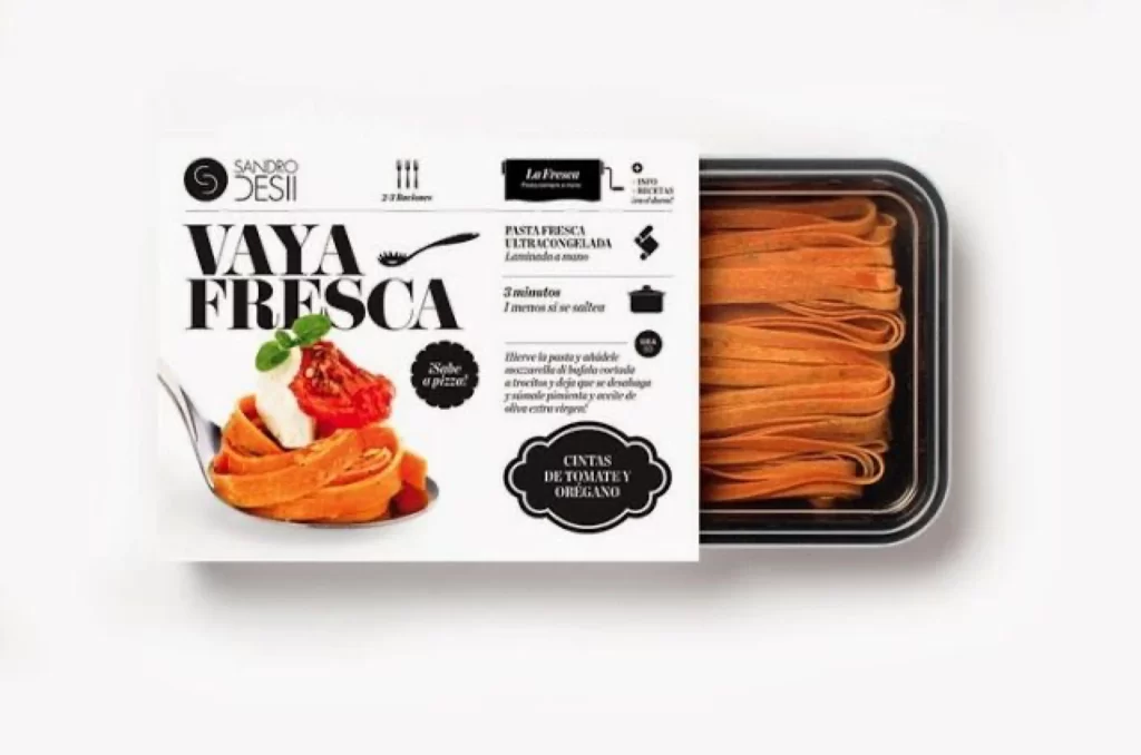 Pasta Fresh Packaging Orange Black White Modern