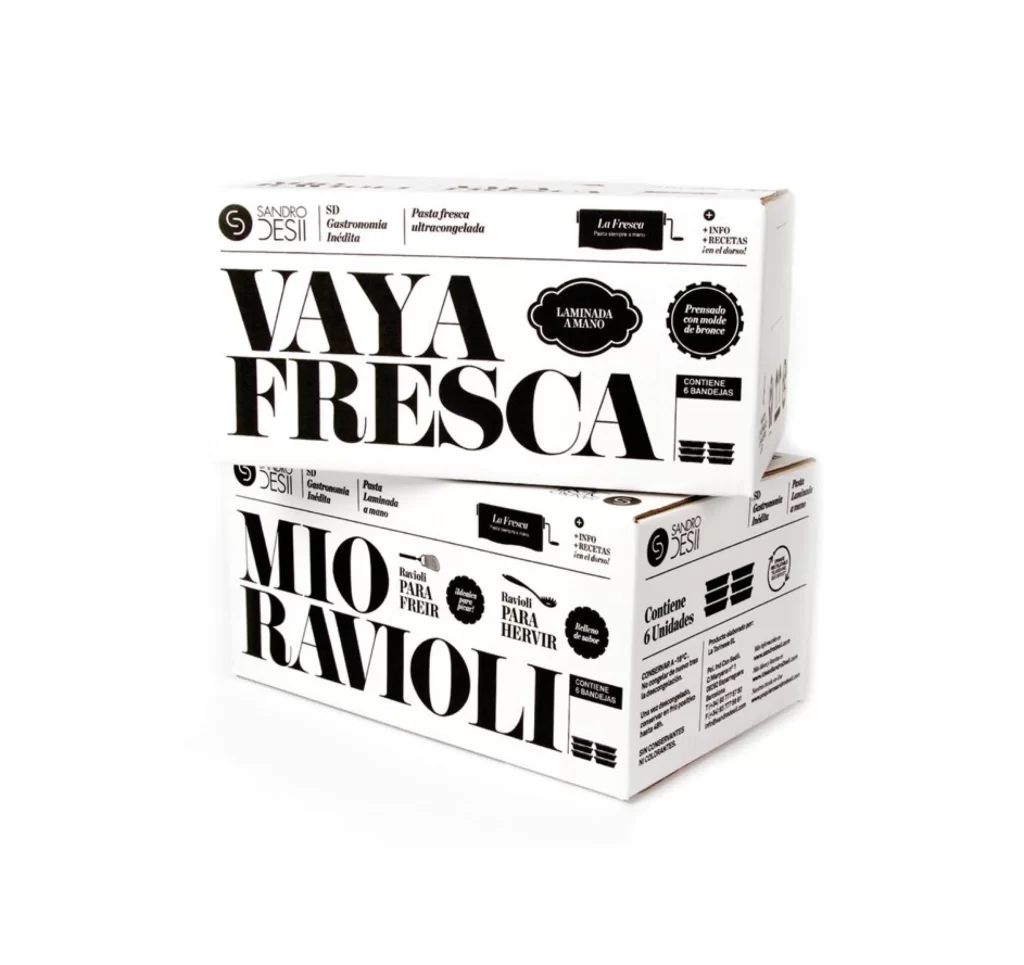 Pasta Fresh Ravioli Black White Modern