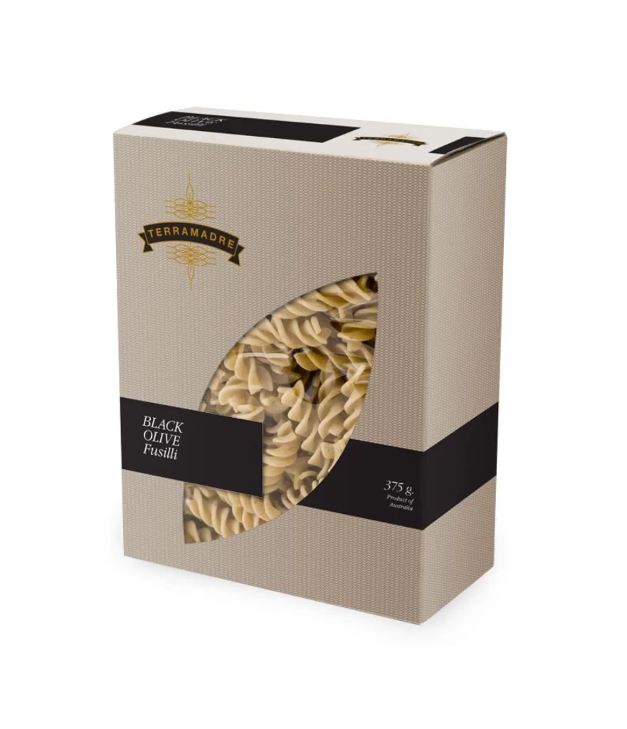 Pasta Fusilli Black Olive Terramadre Beige Black Gold