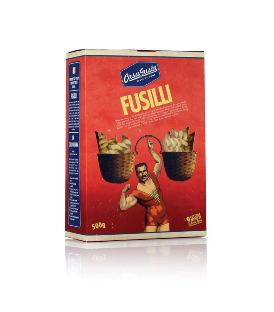 Pasta Fusilli Casagusto Red Yellow Vintage