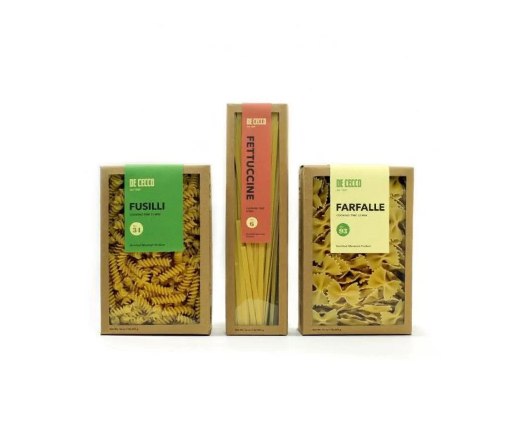 Pasta Fusilli Fettuccine Farfalle De Cecco Green Red Yellow