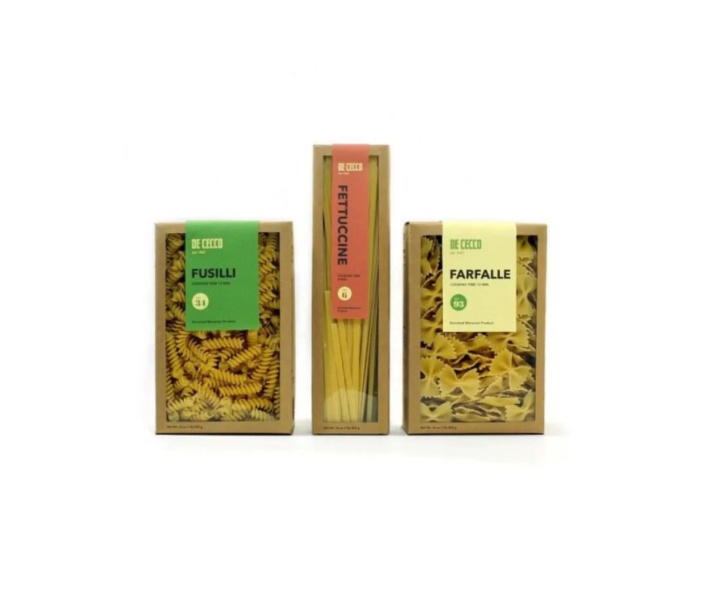 Pasta Fusilli Fettuccine Farfalle De Cecco Green Red Yellow