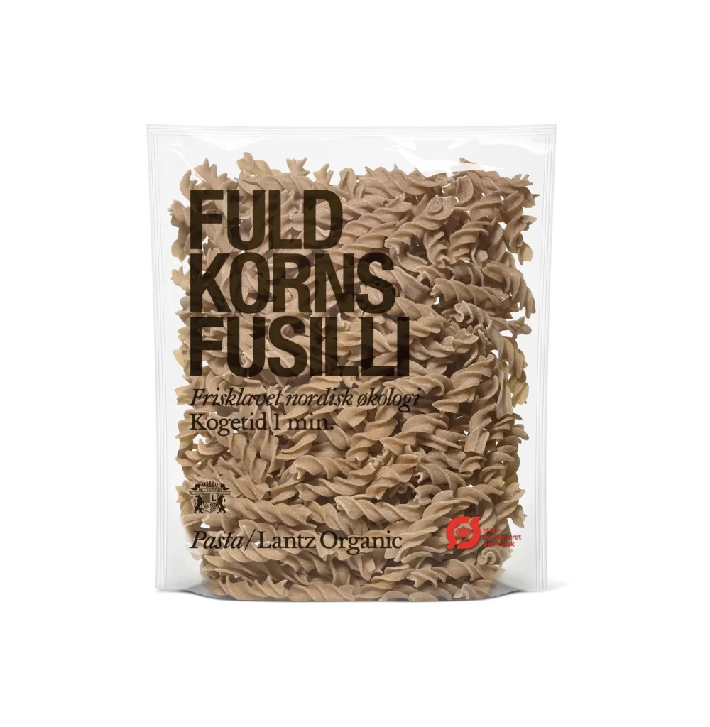 Pasta Fusilli Organic Brown Transparent