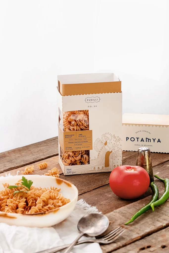 Pasta Fusilli Potamya Beige Gold Organic