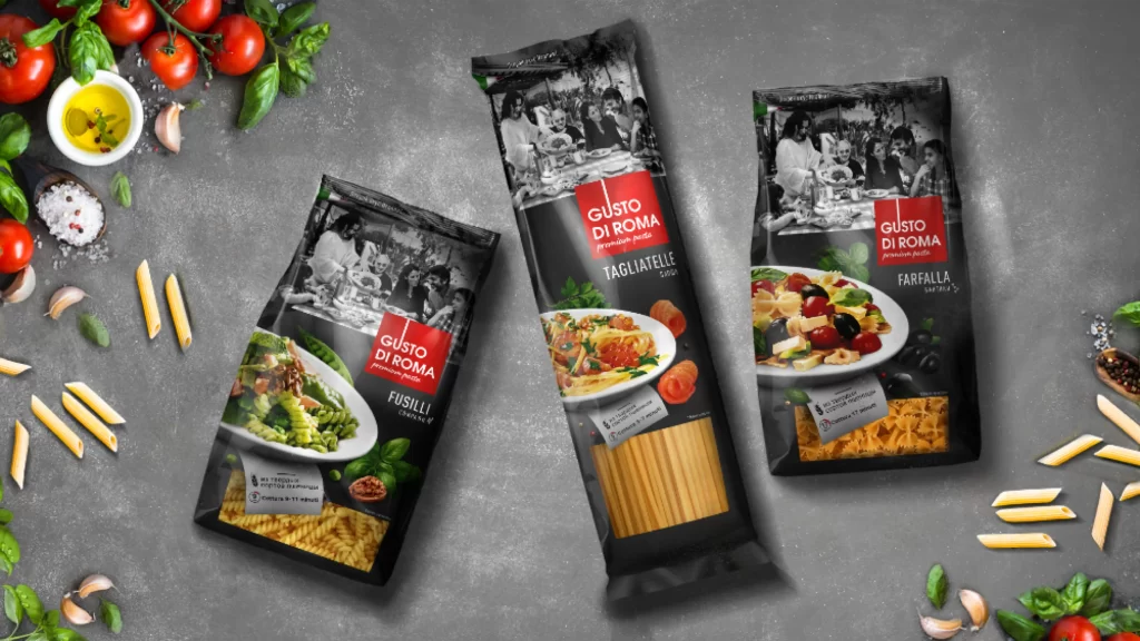 Pasta Gusto Di Roma Black Red White