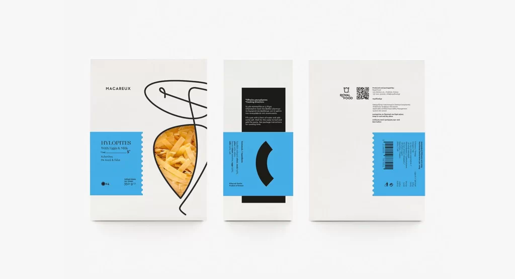 Pasta Macareux Blue Black Minimalist