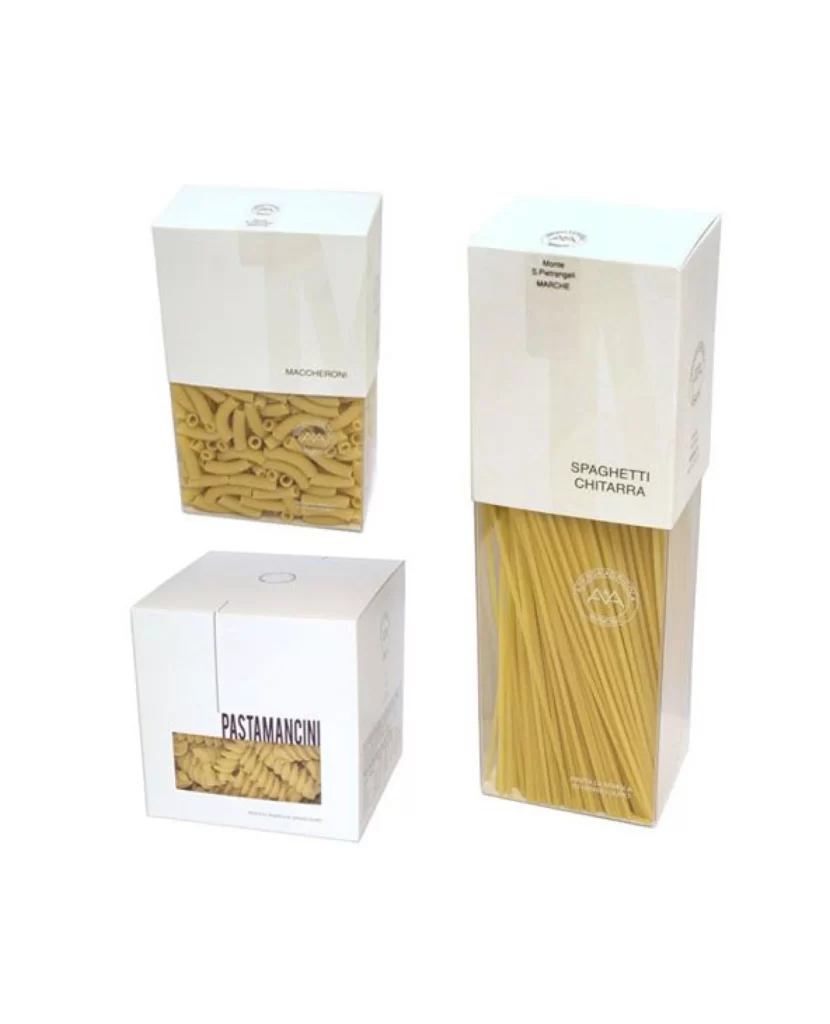 Pasta Mancini White Yellow Minimalist