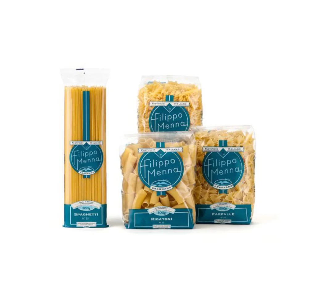 Pasta Minimalist Blue White Simple