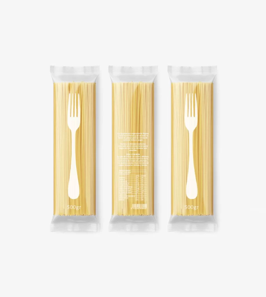 Pasta Minimalist White Yellow Modern Illustration