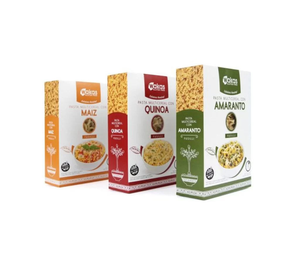 Pasta Multicereal Fusilli Wakas Orange Red Green