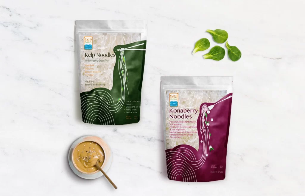 Pasta Noodles Kelp Konaberry Green Tea Purple White