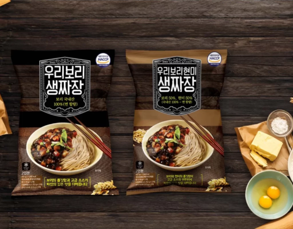 Pasta Noodles Korean Packaging Black Brown