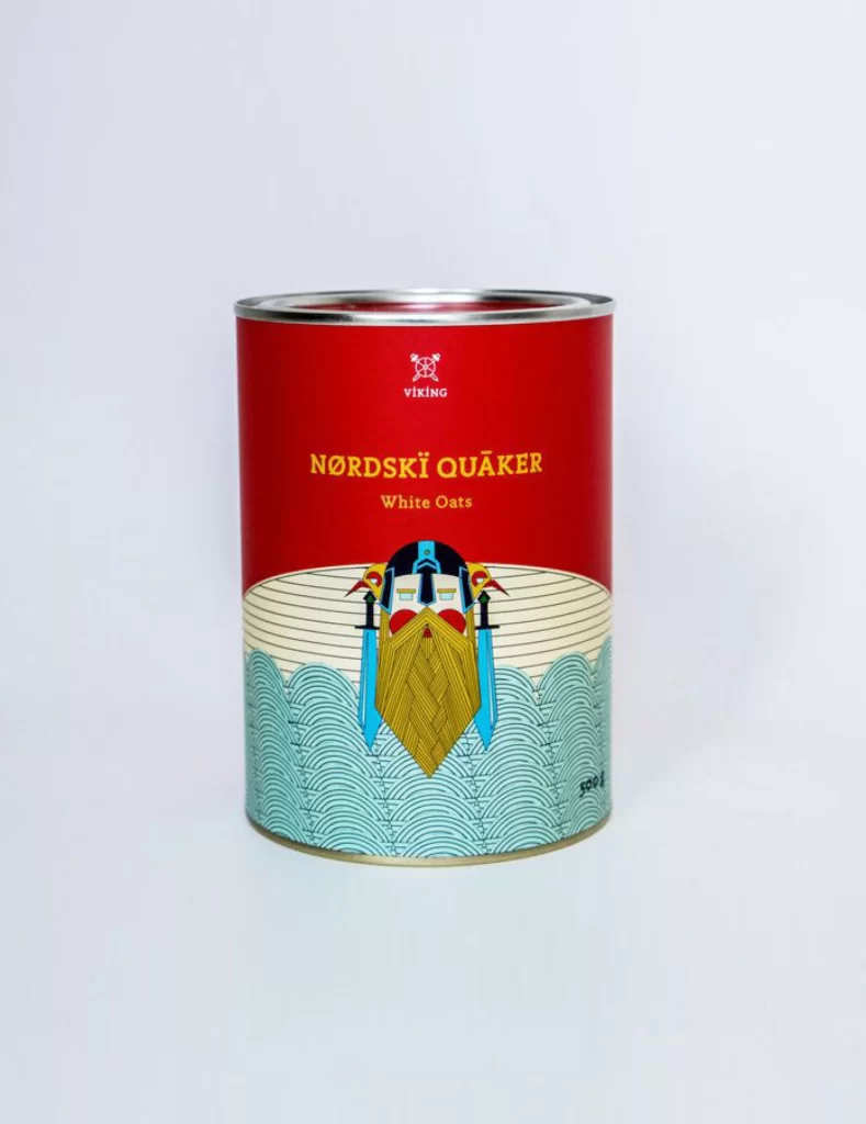 Pasta Oats Viking Red Blue Artistic