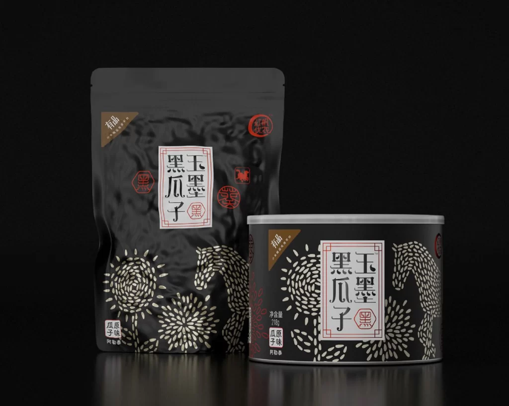 Pasta Packaging Asian Black Gold Traditional