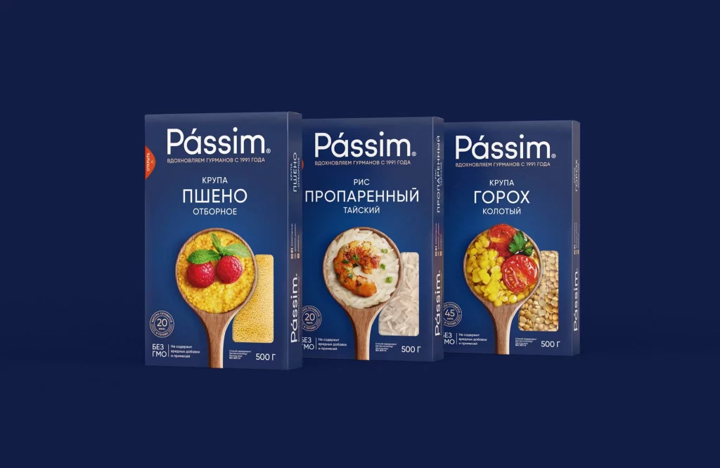 Pasta Packaging Blue White Wooden Spoon
