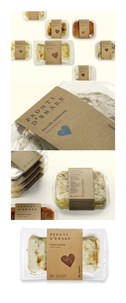Pasta Packaging Brown Heart Simple Rustic