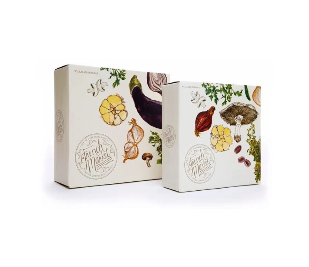Pasta Packaging French Market Illustration White Green