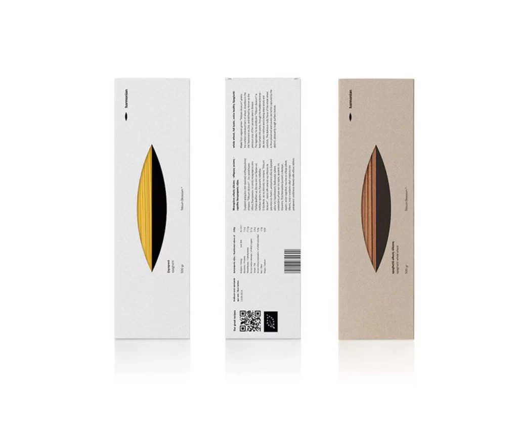 Pasta Packaging Minimalist Beige Black Yellow