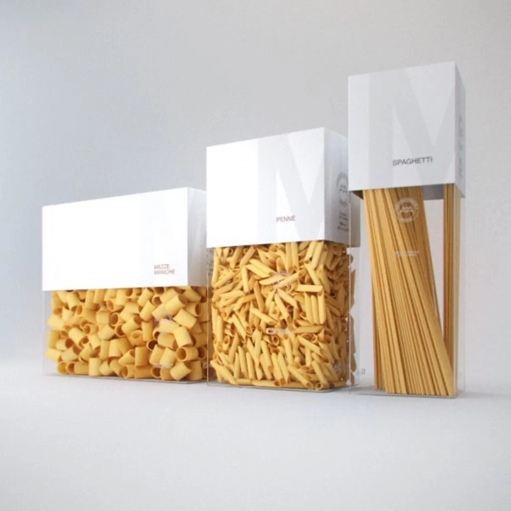 Pasta Packaging Minimalist White Yellow