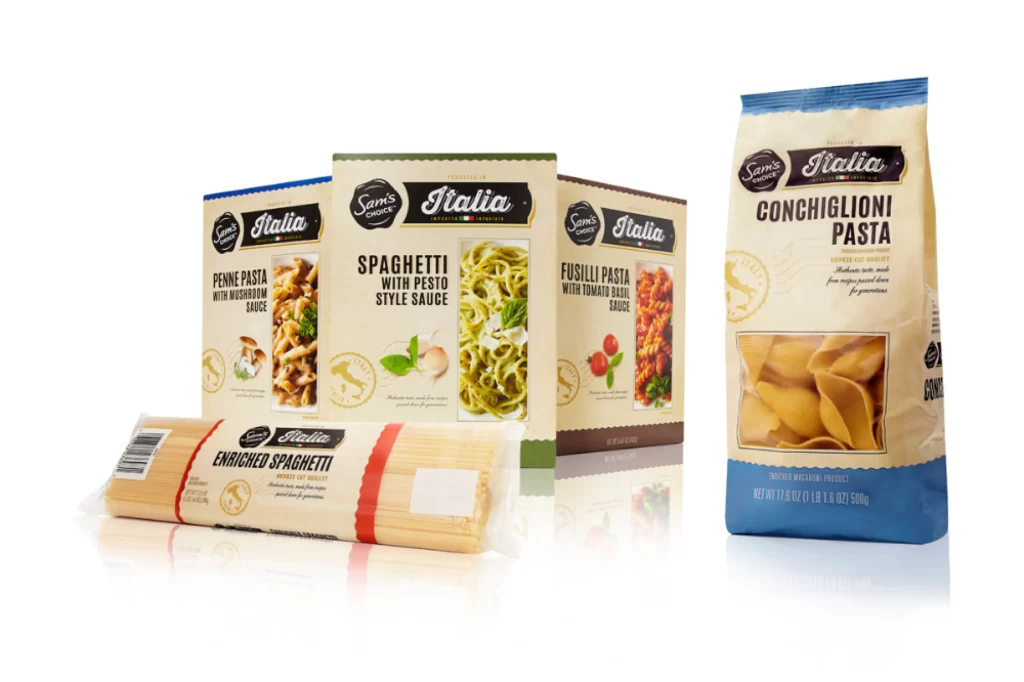 Pasta Packaging Sams Choice Italia Assorted Colors