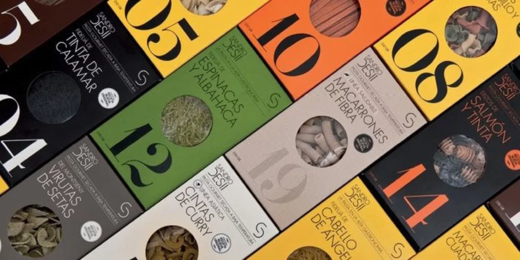 Pasta Packaging Sandro Desii Vibrant Colors Modern Design