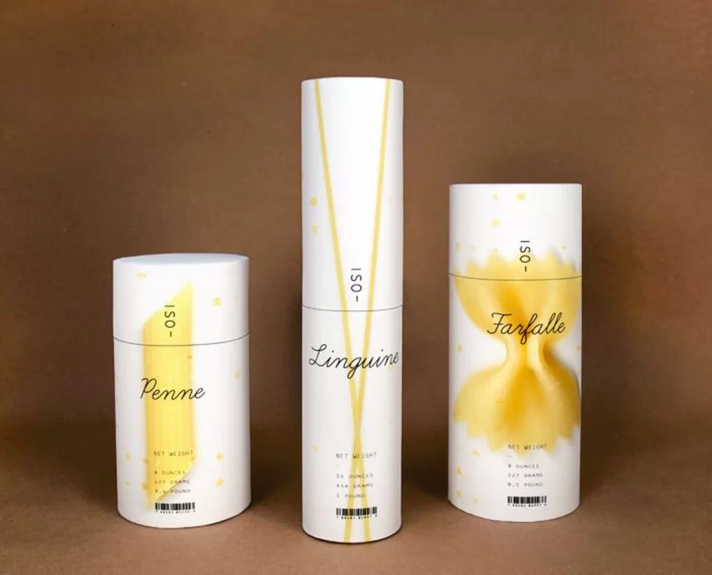 Pasta Packaging White Yellow Elegant