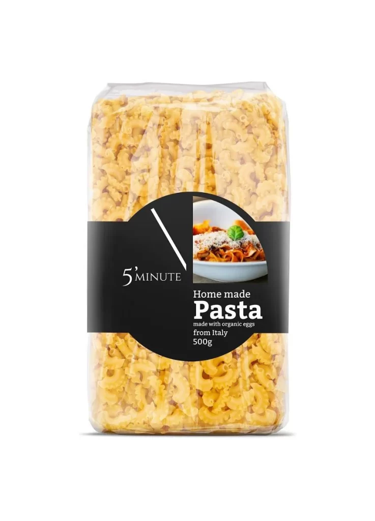 Pasta Packaging Yellow Black Home Made Simple Design