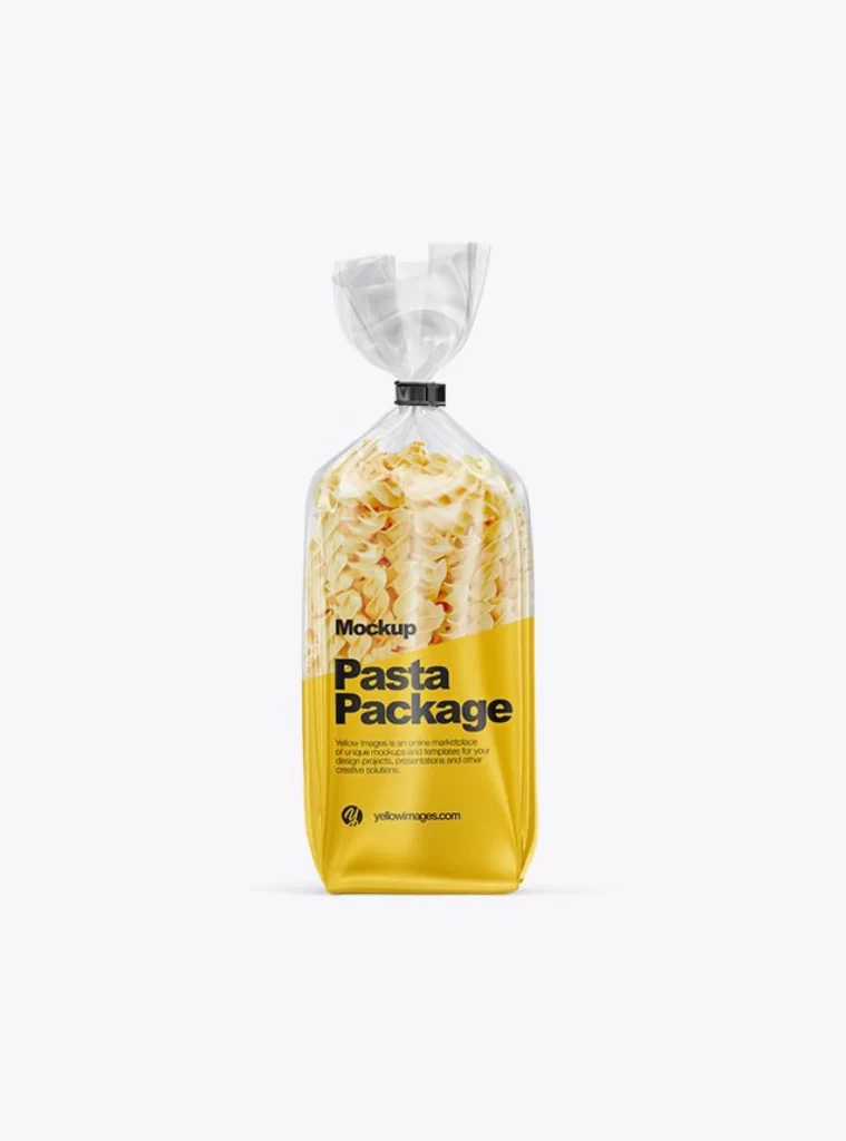 Pasta Packaging Yellow Black Modern