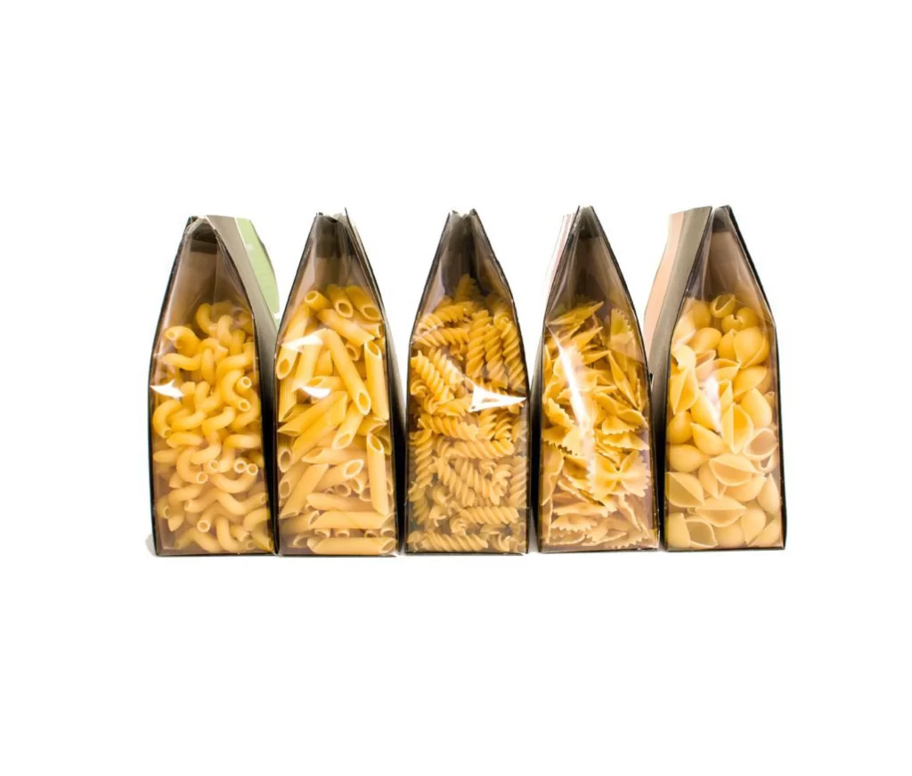 Pasta Packaging Yellow Transparent Modern