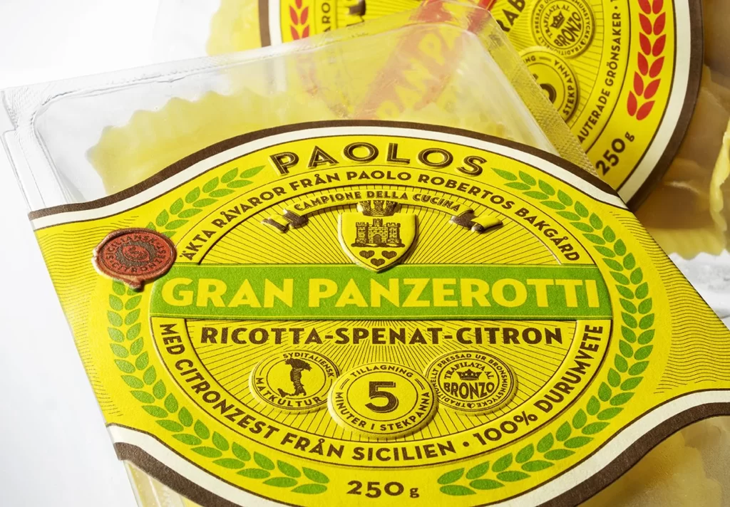 Pasta Panzerotti Paolo Yellow Green Bronze