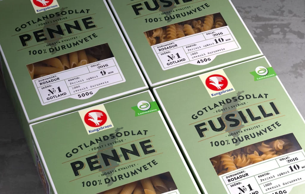 Pasta Penne Fusilli Kungsornen Green White