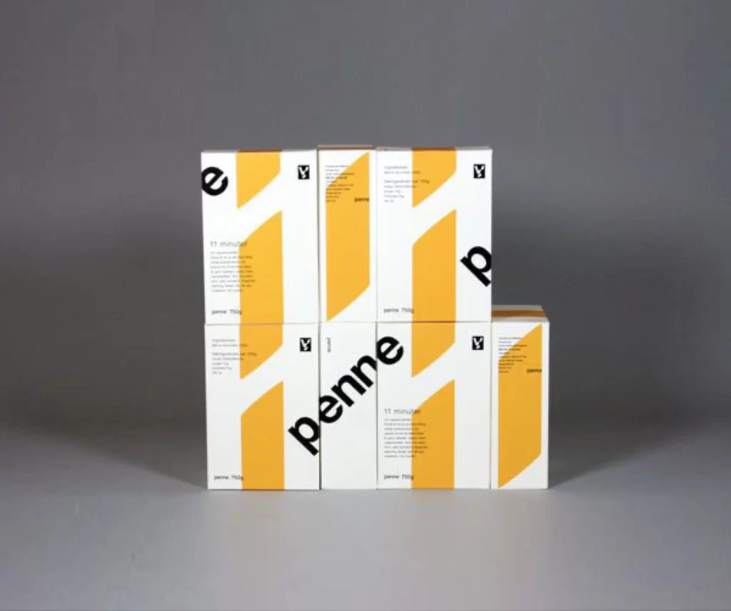 Pasta Penne White Yellow Minimalist