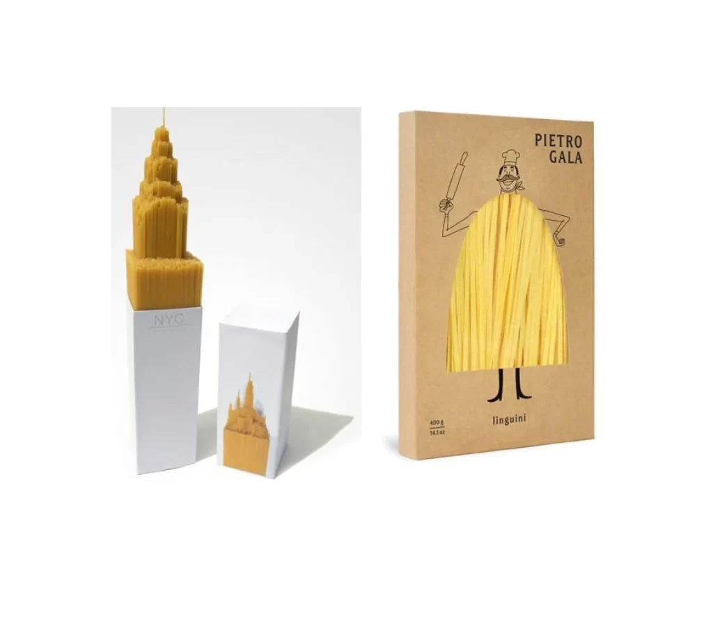 Pasta Pietro Gala Yellow Brown Illustration Minimalist
