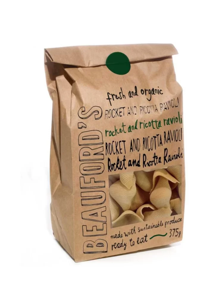 Pasta Ravioli Beaufords Brown Green Organic