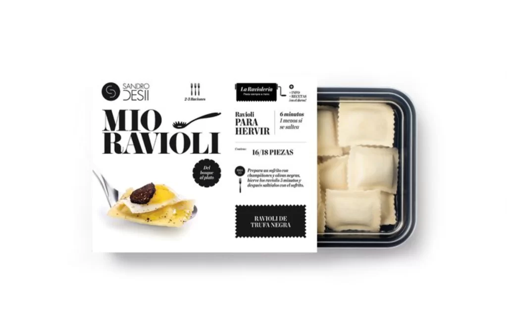 Pasta Ravioli Black White Minimalist